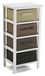 Commode 4 tiroirs, 73x28x37 cm, bois/polyester, marron