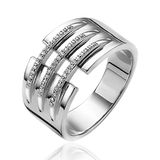 Zinzi Mart Visser by ZINZI zilveren ring 11mm breed met drie banen bezet met witte zirconia's MVR18