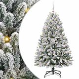 vidaXL Sapin de Noël artificiel 150 cm 150 LED Blanc chaud PVC et Acier