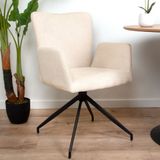 Milton & Oldbrook Eetkamerstoel Falun Off White Draaibaar