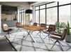 Table de salle à manger en acacia 200x100x74 laqué naturel / époxy noir, piètement araignée époxy argent mat
