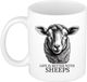 Bellatio Decorations Cadeau mok voor boerderij dieren fans - schaap - wit - keramiek - 300 ml