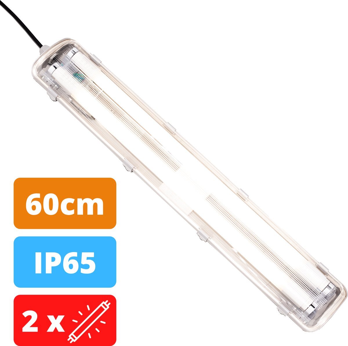 Proventa Proventa® LED TL lamp met armatuur 60 cm - Waterdicht IP65 - 4000K - 2160 lumen