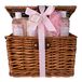 Accentra SECRET GARDEN geschenkset in een rieten picknickmand, inclusief douchegel, badschuim, badzout, zeep en netspons, wellnessverzorgingsset voor vrouwen voor verjaardagen of Valentijnsdag