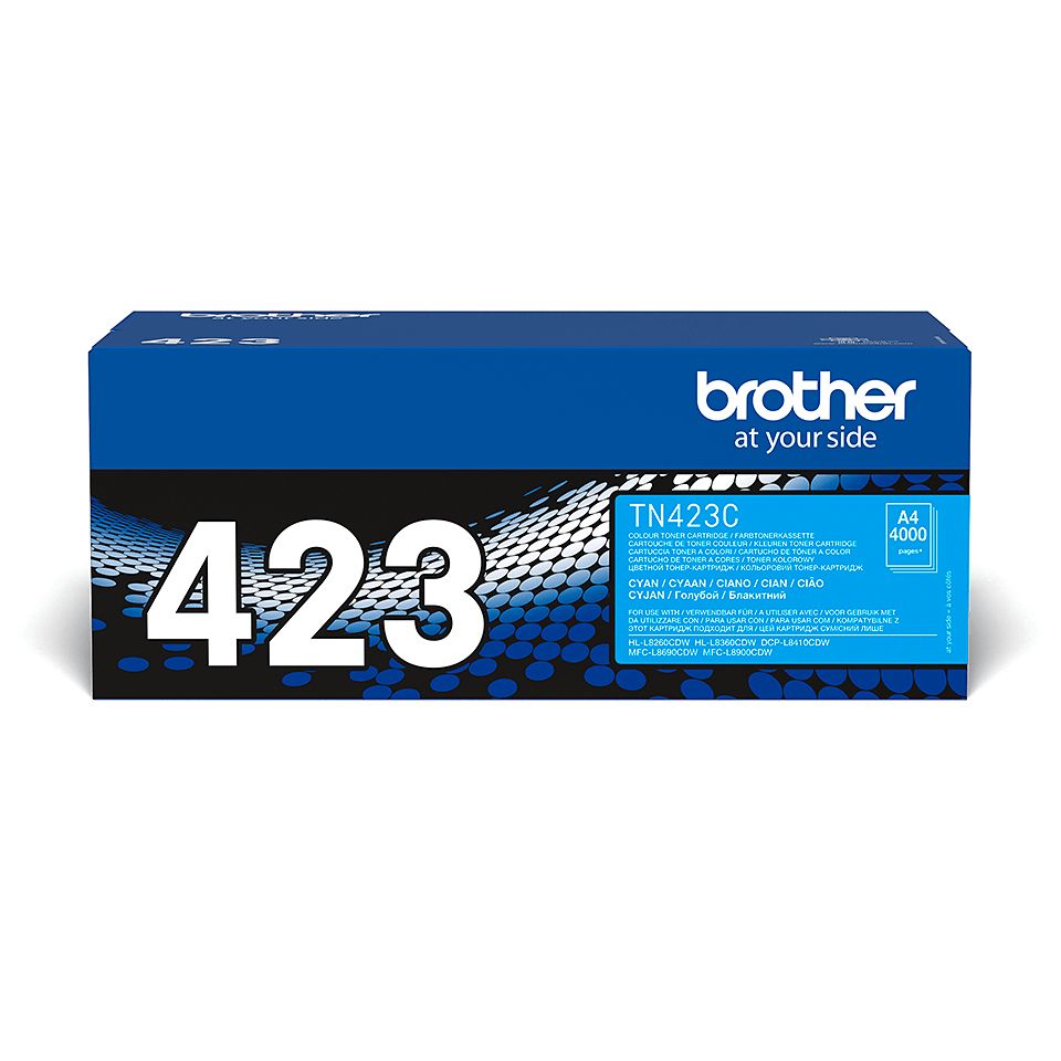 Brother TN-423C Toner Cartridge - Cyan - Original - High Yield - 4000 Pages - Compatible with Brother Printers
