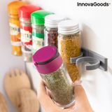 Innovagoods Jarlock Kruidenrek Zelfklevend en Verdeelbaar Ophangbaar Grijs Plastic 5x