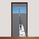 Sekey Magneet thermisch deurgordijn, 90 x 210 cm, koudebescherming, warmtewerend gordijn voor deuren, waterdicht, winddicht, energiebesparend, thermisch gordijn voor deur (met venster)