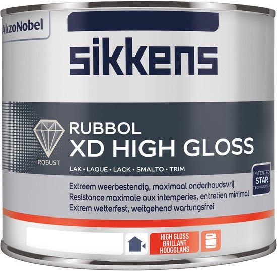 Sikkens Rubbol XD High Gloss Lakverf - Ral 9010 - 0.5 liter