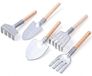 Set de 5 mini outils de jardin en fer et bois