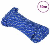 vidaXL Corde de bateau 4 mm 50 m polypropylène bleu