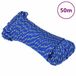 vidaXL Corde de bateau 4 mm 50 m polypropylène bleu