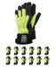Harmon RS EISBERG Geïsoleerde montagehandschoenen, kunstlederen handschoenen, maat 09, 12 paar/zwart/groen/werkhandschoenen, leren handschoenen, beschermende handschoenen/afgewerkt met een manchet