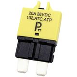 PARTS PTT Disjoncteur Standard, type 3, Réarmement manuel, 20A C001-102-0095 Zekeringautomaat 20 A Jaune 1 pièce(s)