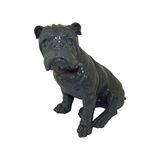 homea 5dej1232gr beeldje tekening buldog polyhars grijs 24,5 x 18 x 27,5 cm