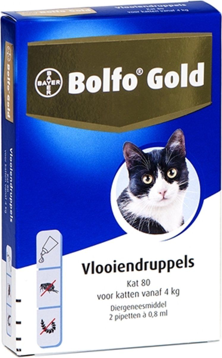 Bolfo Gold Druppels Kat 80 - 2 pipetjes