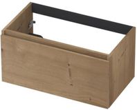 INK - Onderkast 1L Greeploos Houten Keerlijst Fineer - 800x450x400 Mm - Ash Grey Fineer