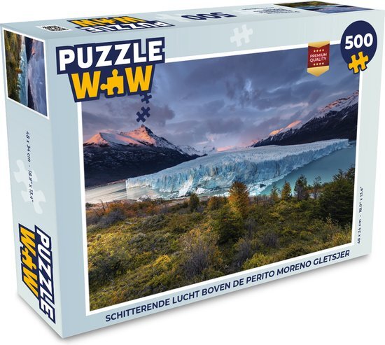 MuchoWow Puzzellucht boven de Perito Moreno gletsjer - Legpuzzel - Puzzel 500 stukjes