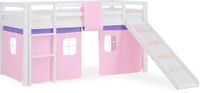 Homestyle4u Hoogslaper - 90x200 cm - Wit - Roze - Glijbaan
