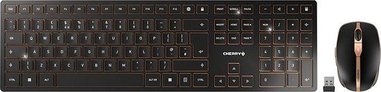 CHERRY DW 9100 SLIM Toetsenbord Inclusief Muis RF-draadloos + Bluetooth QWERTY Brits Engels Zwart