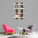 Homemania Plank, spaanplaat, wit, walnoot, 50 x 17 x 80 cm