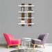 Homemania Plank, spaanplaat, wit, walnoot, 50 x 17 x 80 cm