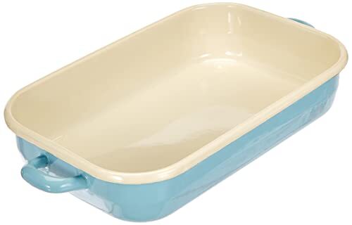 Karl Kruger Sylt Pastell Serie Grillpan, 32,0 x 22,0 x 6,5 cm, glazuur, blauw/crème, 32 x 22 x 6,5 cm