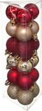 Atmosphera Kerstballen - 18x - rood/goud - mix - kunststof - 3 cm - Kerstboom versiering