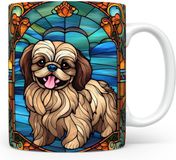 Witte mok met Pekinees print - 0.33 l - Koffie- of theeglas - Cadeau voor dierenliefhebbers