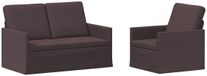 vidaXL Canapé 2 pièces Marron foncé Tissu