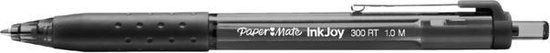 Paper Mate InkJoy 300RT-balpennen met drukknop | Medium punt (1,0 mm) | Zwart | 12 stuks