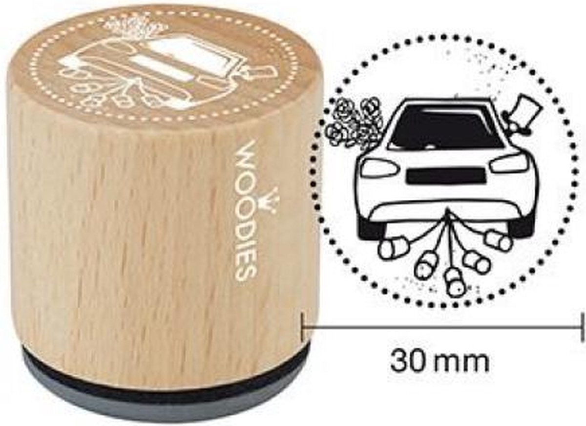 Woodies Car with Tins Rubber Stamp (W18001) (DISCONTINUED)