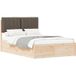 Lit Double Lit Adulte Cadre De Lit Avec Tête De Lit Rembourrée Taupe 120 X 190 Cm