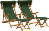 vidaXL Ligstoel 4 pcs 3 Positie massief eucalyptushout Groen