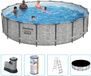 Bestway Steel Pro MAX piscine - 549x122 cm - imprimé pierre - rond