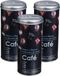 5Five boîte de rangement pour capsules de café - 3x - métal - noir/imprimé ambiance - H26 cm - pour 20 à 25 capsules