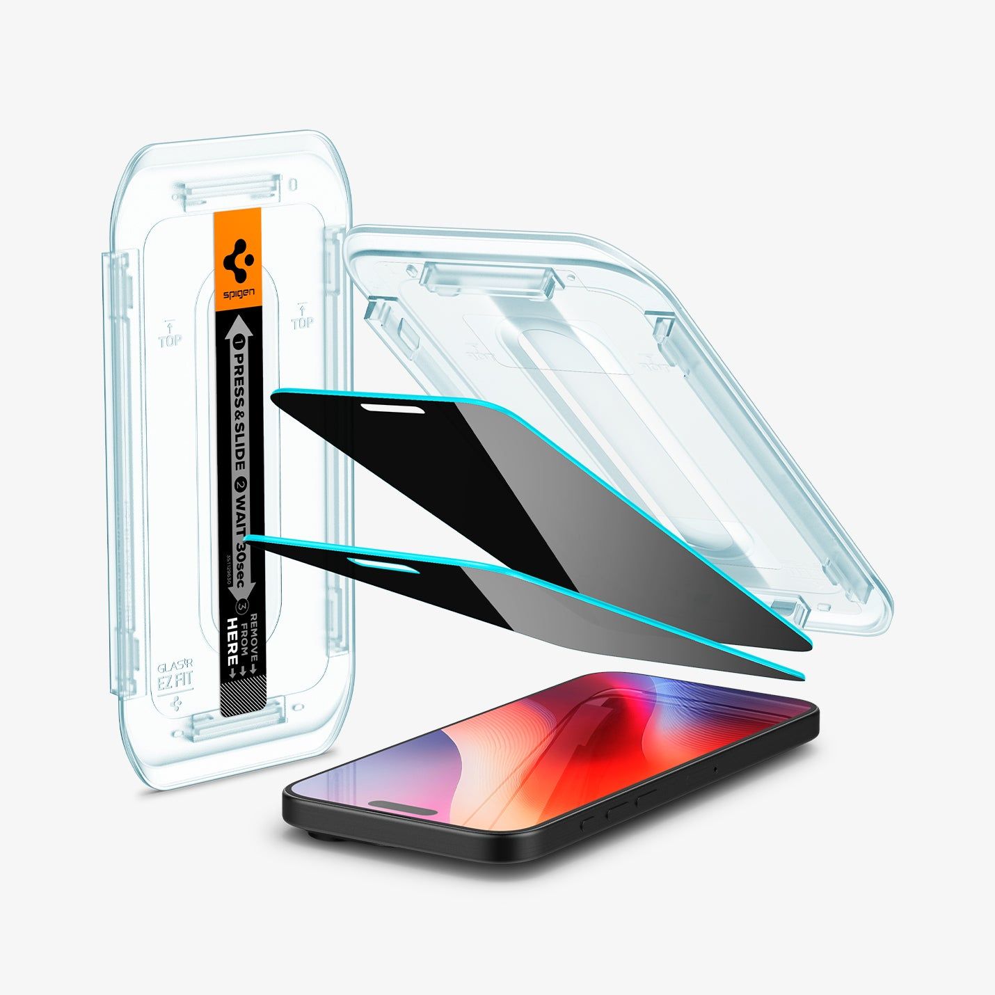 Spigen Privacy Glass Geschikt voor Apple iPhone 16 Pro Max - EZ Fit GLAS.tR - 9H Tempered Glass Screen Protector - Case Friendly - Gemakkelijke Installatie - 2-Pack