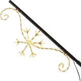 Twinkle Pole Kerstverlichting Snowflake 40x110cm IP44 Warm Wit Licht Knipperfunctie Timer Accu