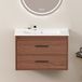 FloraGrace Meuble sous lavabo - Meuble sous lavabo avec 2 tiroirs et beaucoup d'espace de rangement - Pour salles de bain petites à moyennes - MDF - 73,8x46x52 cm - Rouge brun