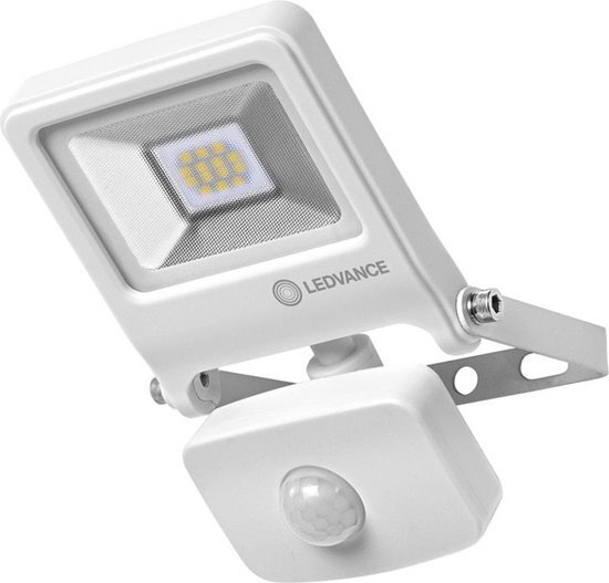 Ledvance Schijnwerper LED: voor muur, ENDURA FLOOD Sensor Warm wit / 10 W, 220…240 V, stralingshoek: 120, Warm wit, 3000 K, body materiaal: aluminum, IP44