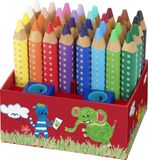 Faber-Castell Kleurpotlood Grippy XXL Jumbo - Kleuterschoolset met 2 x 16 kleuren + 2 puntenslijpers