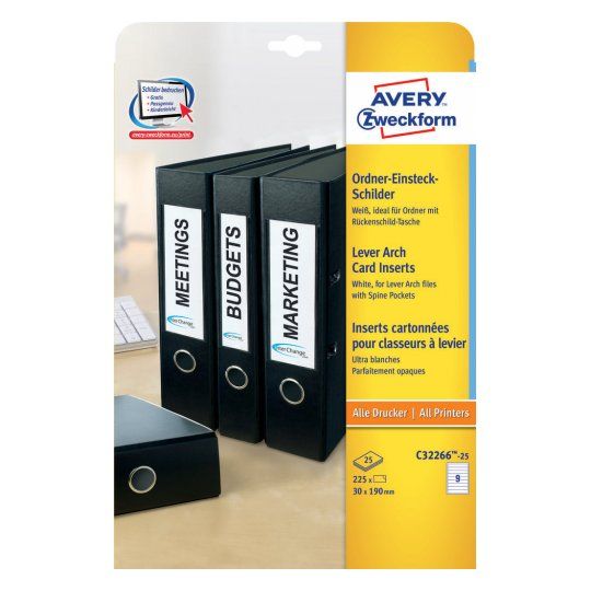 Avery C32266-25 - Printeretiketten - wit