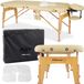Aveno Life Sofia table de massage beige - 70 cm de large - Pliable - Bois - Avec sac de rangement - Capacité de charge de 250 kg - Incluant 10 housses d'appui-tête