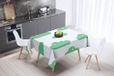 Bonamaison Tafelkleed, Anti-Mold, Sneldrogend, Waterdicht, 100% Polyester Tafellaken, Petroleum Groen, Wit, 140 x 140 Cm