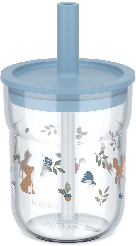 Mepal Mio Kinderbeker met rietje Little Dutch - Forest Friends - 250 ml