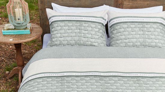 Riviera Maison Pure Resort Dekbedovertrek Lits-Jumeaux - Groen - 240x200/220