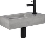 Differnz Jukon Fonteinset - Beton - Lichtgrijs - Mat Zwart - 38.5x18.5x9cm