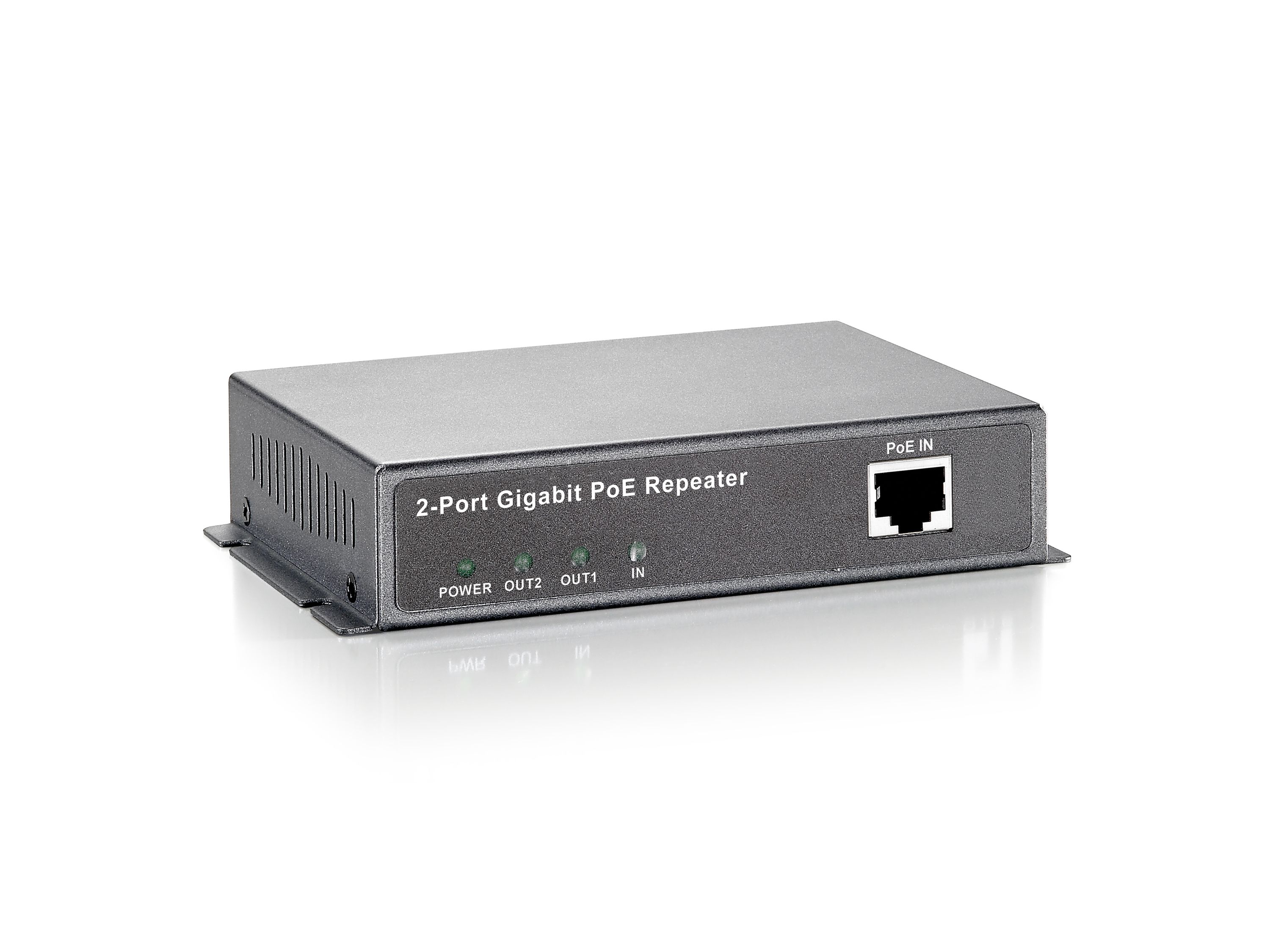 LevelOne POR-0122 2-Port Gigabit PoE Repeater - Black