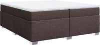 vidaXL Boxspring met Matras Stof Donkerbruin 200x200 cm