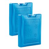 PlasticForte Koelelementen - 260 gram - 4x stuks - 13 x 10.5 x 2 cm - blauw - kunststof - sneeuwvlokken print