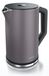 Arendo bouilloire ELEGANT, 1,5 litre, bouilloire thé en acier inoxydable, 2200 W, réglage de température de 40 à 100 °C, double paroi, fonction maintien au chaud, sans BPA, gris volcanique
